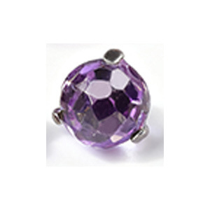 Титаниево езиково пирсинг колче с геометрична диско топка от циркон — унисекс бижута за ухо и тяло, титаниева сплав, цирконови кристали, геометрична форма