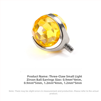 Titanové jazykové piercing s geometrickou disko guľou zo zirkónu — unisex šperky na piercing ucha a tela, titanová zliatina, zirkónové kryštály, geometrický tvar