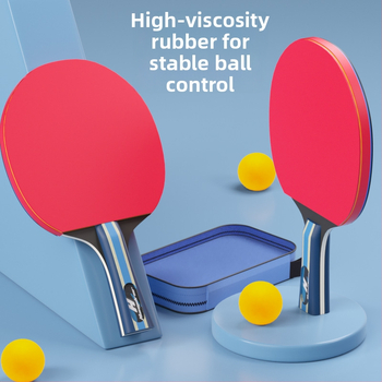 Han Yi divpusējs galda tenisa raketes komplekts, pozitīvas līmētas gumijas, tiešais sitiens, 2 raketes, kods HJPPQP
