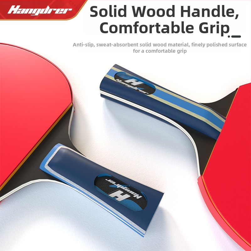 Han Yi divpusējs galda tenisa raketes komplekts, pozitīvas līmētas gumijas, tiešais sitiens, 2 raketes, kods HJPPQP