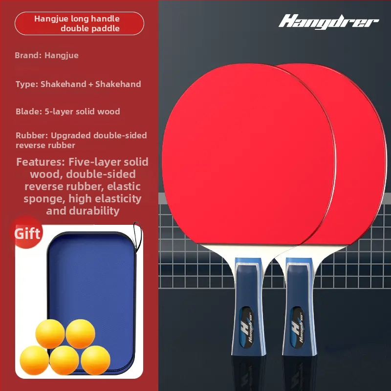 Han Yi divpusējs galda tenisa raketes komplekts, pozitīvas līmētas gumijas, tiešais sitiens, 2 raketes, kods HJPPQP