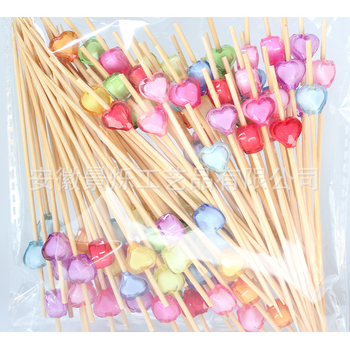 Vienkartiniai bambuko iešmeliai kokteiliams, 2 mm storio, logotipo spausdinimas įmanomas, apdorojimas ir pritaikymas, tinka vaisiams, duonai ir maisto dekoravimui