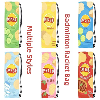 Sac portabil de depozitare pentru racheta de badminton pentru adulți, cu design drăguț și stilat, curea crossbody și buzunar protector cu șnur