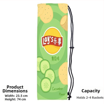 Sac portabil de depozitare pentru racheta de badminton pentru adulți, cu design drăguț și stilat, curea crossbody și buzunar protector cu șnur