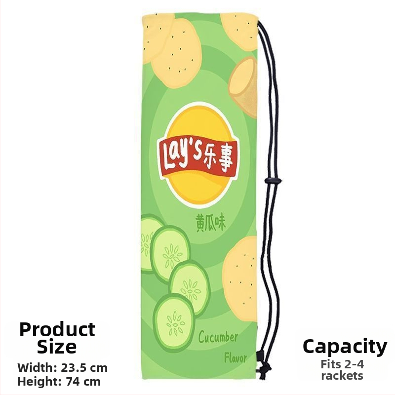 Sac portabil de depozitare pentru racheta de badminton pentru adulți, cu design drăguț și stilat, curea crossbody și buzunar protector cu șnur