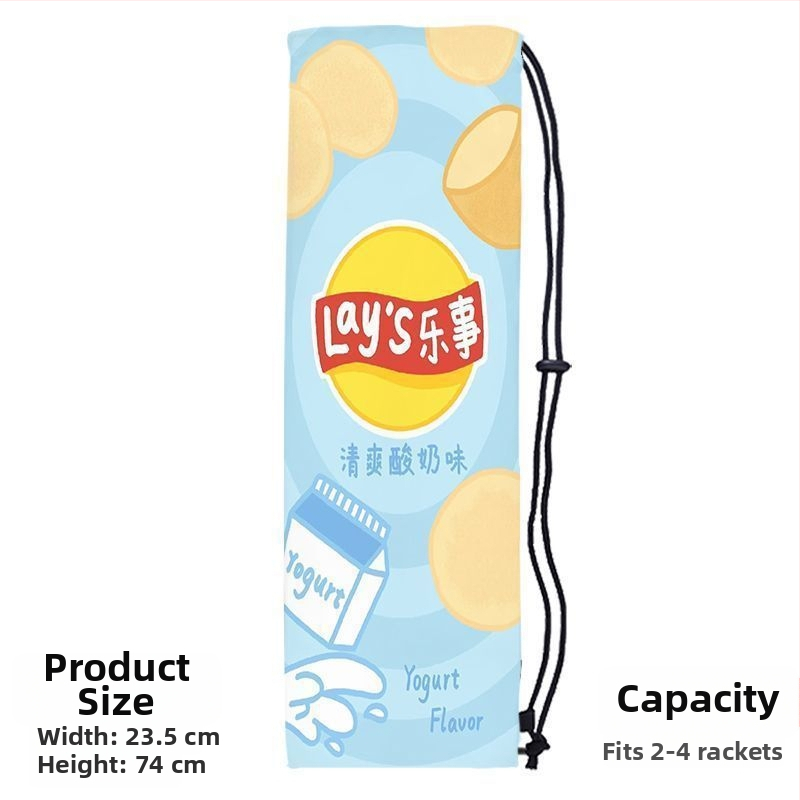 Sac portabil de depozitare pentru racheta de badminton pentru adulți, cu design drăguț și stilat, curea crossbody și buzunar protector cu șnur