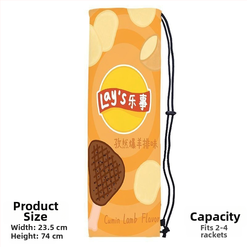 Sac portabil de depozitare pentru racheta de badminton pentru adulți, cu design drăguț și stilat, curea crossbody și buzunar protector cu șnur