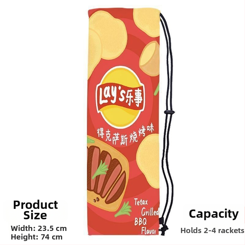 Sac portabil de depozitare pentru racheta de badminton pentru adulți, cu design drăguț și stilat, curea crossbody și buzunar protector cu șnur