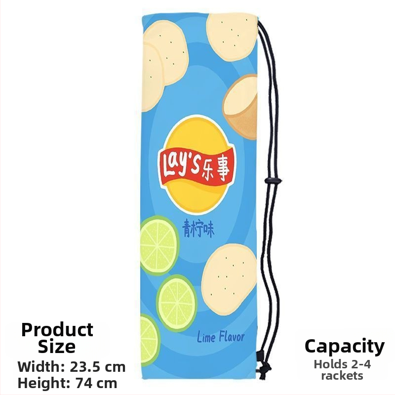 Sac portabil de depozitare pentru racheta de badminton pentru adulți, cu design drăguț și stilat, curea crossbody și buzunar protector cu șnur