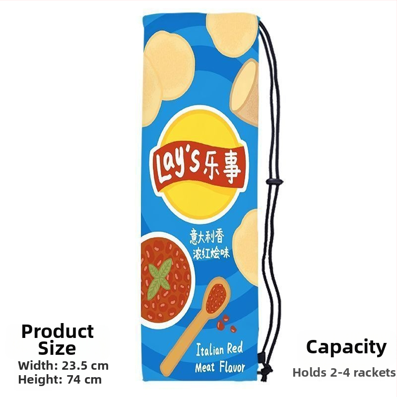 Sac portabil de depozitare pentru racheta de badminton pentru adulți, cu design drăguț și stilat, curea crossbody și buzunar protector cu șnur