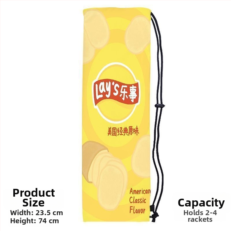 Sac portabil de depozitare pentru racheta de badminton pentru adulți, cu design drăguț și stilat, curea crossbody și buzunar protector cu șnur