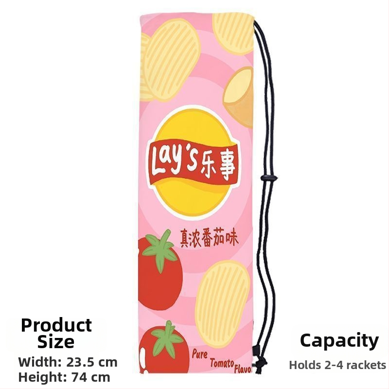 Sac portabil de depozitare pentru racheta de badminton pentru adulți, cu design drăguț și stilat, curea crossbody și buzunar protector cu șnur