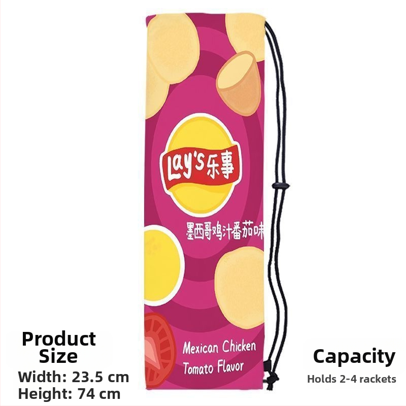 Sac portabil de depozitare pentru racheta de badminton pentru adulți, cu design drăguț și stilat, curea crossbody și buzunar protector cu șnur