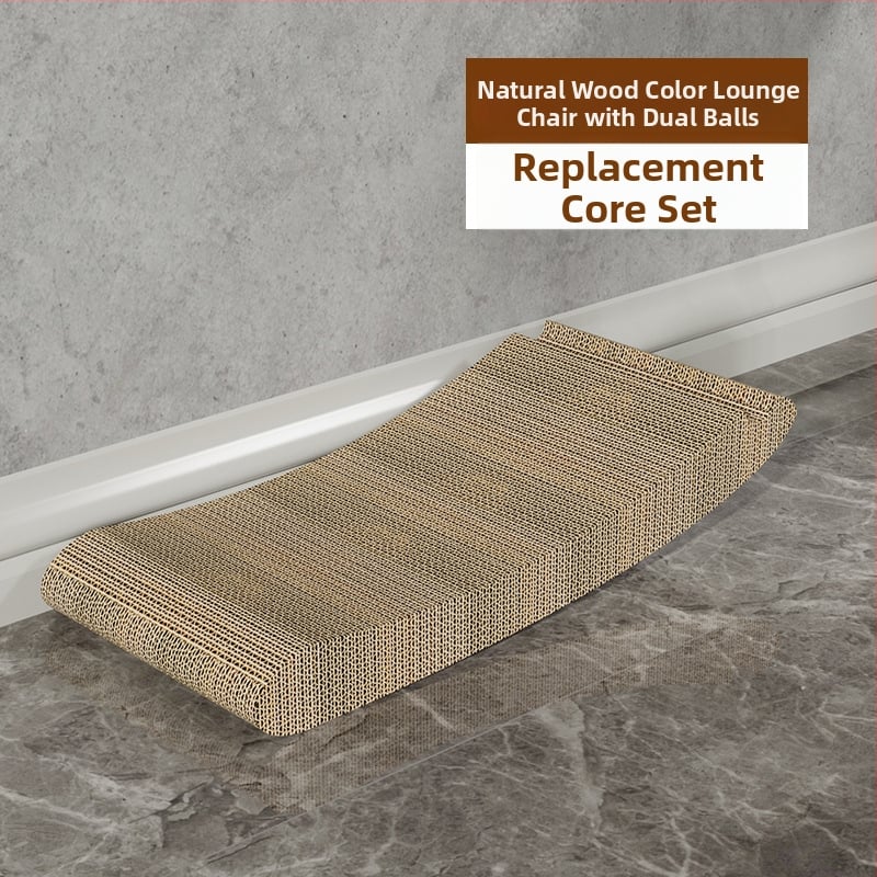 Ξύστρα γάτας σε σχήμα L, μεγάλος, κατακόρυφη, με μπάλα παιχνιδιού, ανθεκτική στη φθορά, από κυματοειδές χαρτόνι