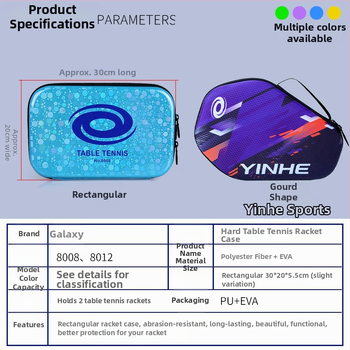 Galaxy ciets galda tenisa reketes maciņš – divslāņu, pārnēsājams, poliestera + EVA