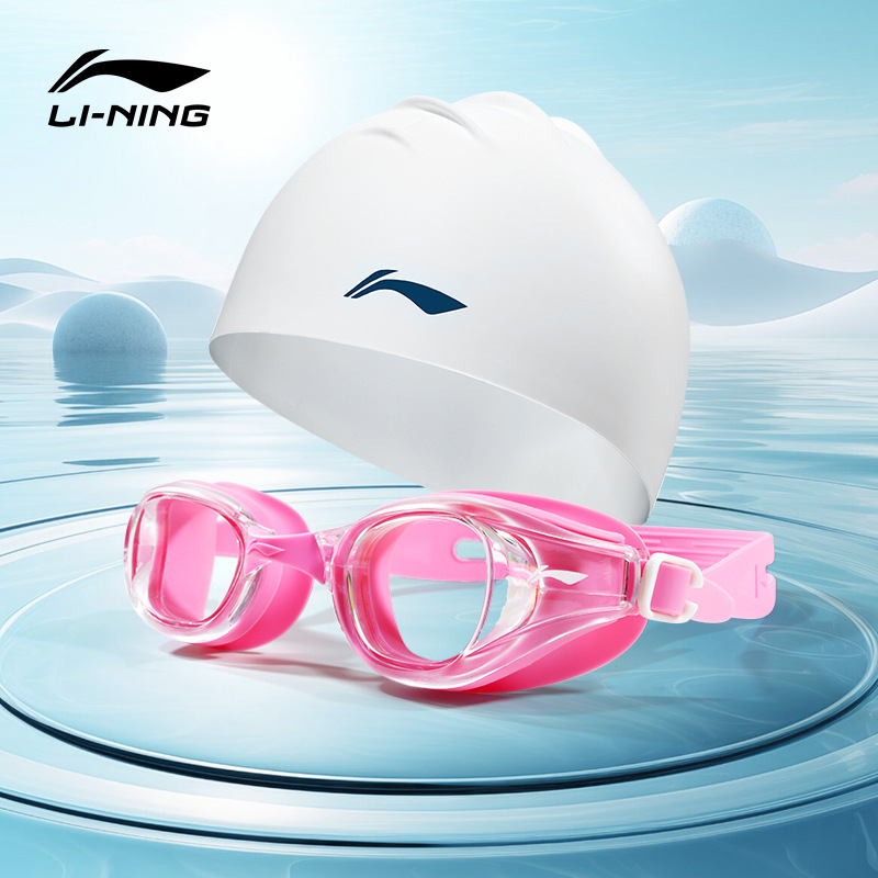 Li Ning ochelari de înot antifog, impermeabili, cu lentile din policarbonat – șapcă de înot inclusă