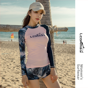 Langchen moterų nardymo maudymosi kostiumėlis iš nailono su UV apsauga ir skaitmenine spauda