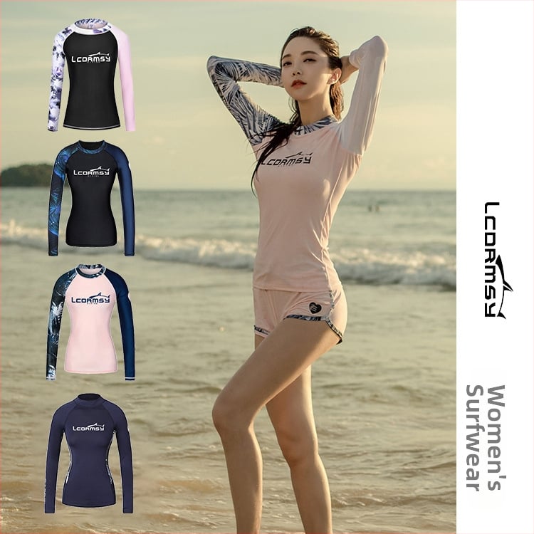 Langchen moterų nardymo maudymosi kostiumėlis iš nailono su UV apsauga ir skaitmenine spauda