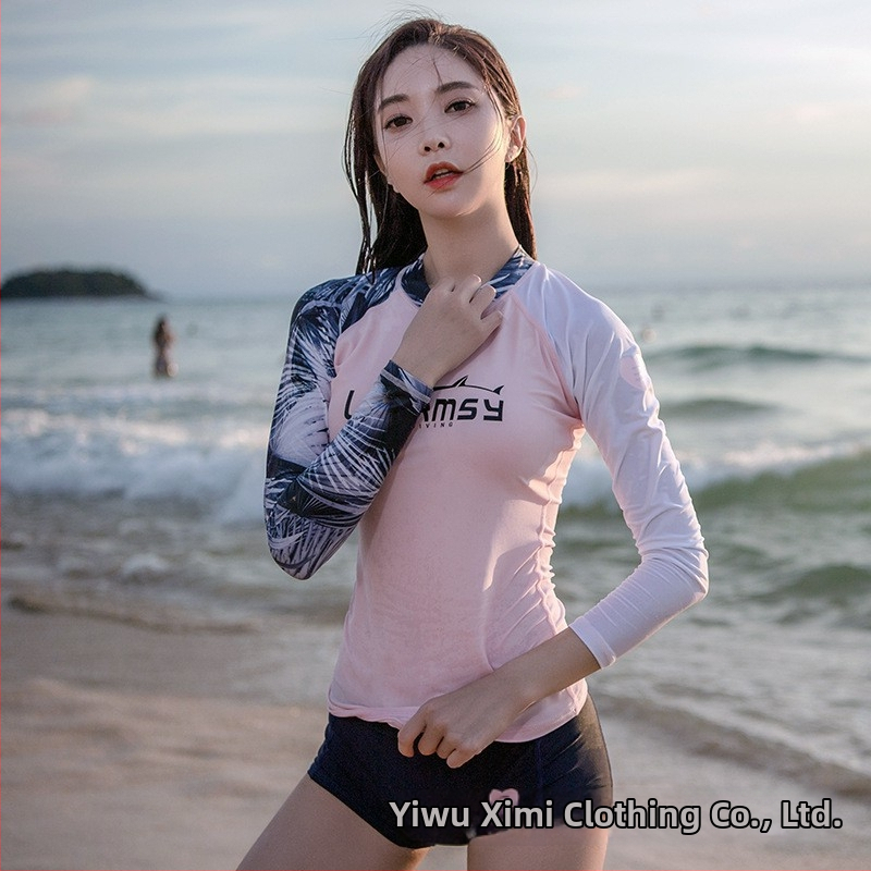 Langchen moterų nardymo maudymosi kostiumėlis iš nailono su UV apsauga ir skaitmenine spauda