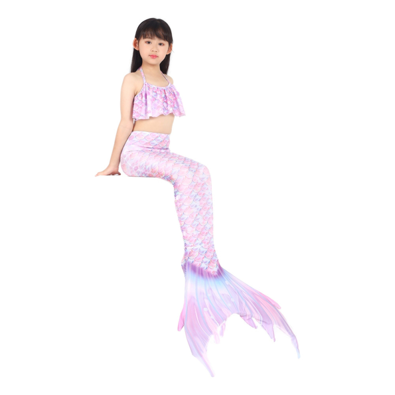 Mergaitėms 2-10 metų mermaid uodegos plaukimo kostiumas, elastinis modelis, 100% poliesteris, pamušalas nailonas, 200 g