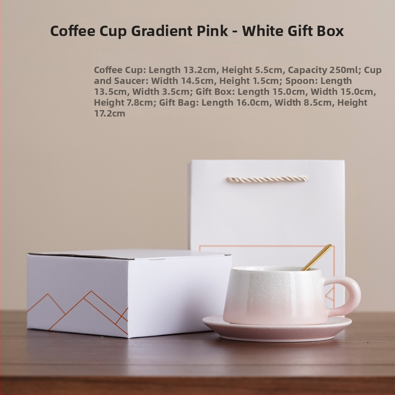 Chupu keramika Japonų stiliaus kavos puodelių ir padėkliukų rinkinys su gradient latte art, dovanų dėžutė