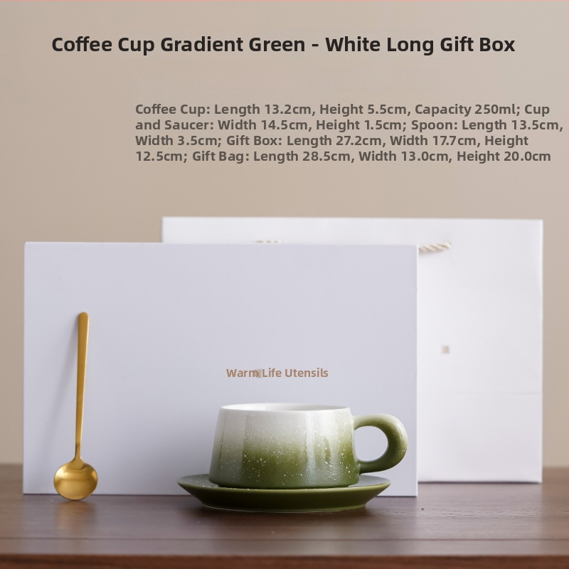 Chupu keramika Japonų stiliaus kavos puodelių ir padėkliukų rinkinys su gradient latte art, dovanų dėžutė