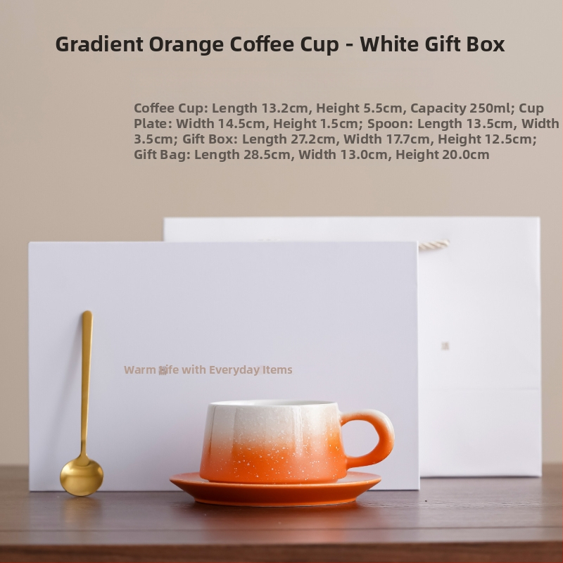 Chupu keramika Japonų stiliaus kavos puodelių ir padėkliukų rinkinys su gradient latte art, dovanų dėžutė