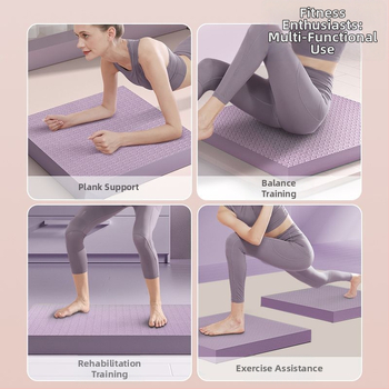 Ceļgalu un līdzsvara paklājs, ārkārtīgi biezi fitnesa paklājs ar plakanu atbalstu, saderīgs ar ab rulli, 4 mm
