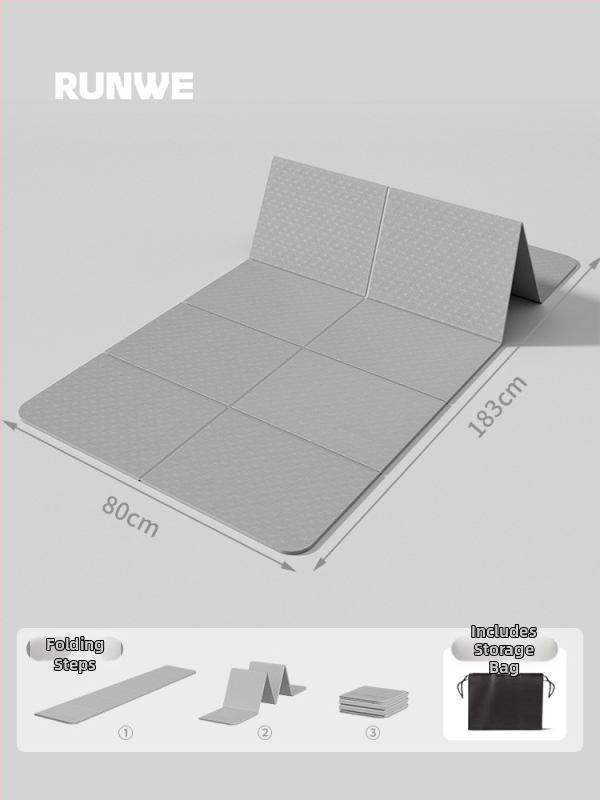 Longway saliekamā jogas paklājiņš – anti-slīdošs, TPE, 6–8 mm, 670 g