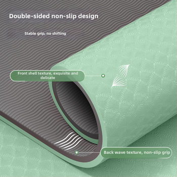 Jogas paklājs, antislīdējošs, 8 mm biezums, TPE materiāls, ziedu raksts, Ķīniešu stils