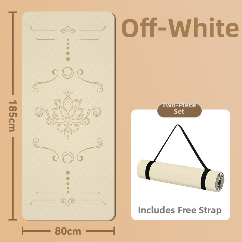 Jogas paklājs, antislīdējošs, 8 mm biezums, TPE materiāls, ziedu raksts, Ķīniešu stils