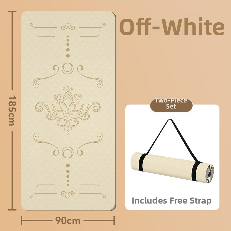 Jogas paklājs, antislīdējošs, 8 mm biezums, TPE materiāls, ziedu raksts, Ķīniešu stils