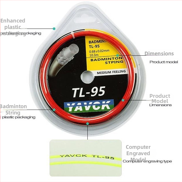 YAVCK Tl9565 šnúra na raketu badminton – syntetické vlákno hodváb, vysoká elasticita, pre tréningy a súťaže