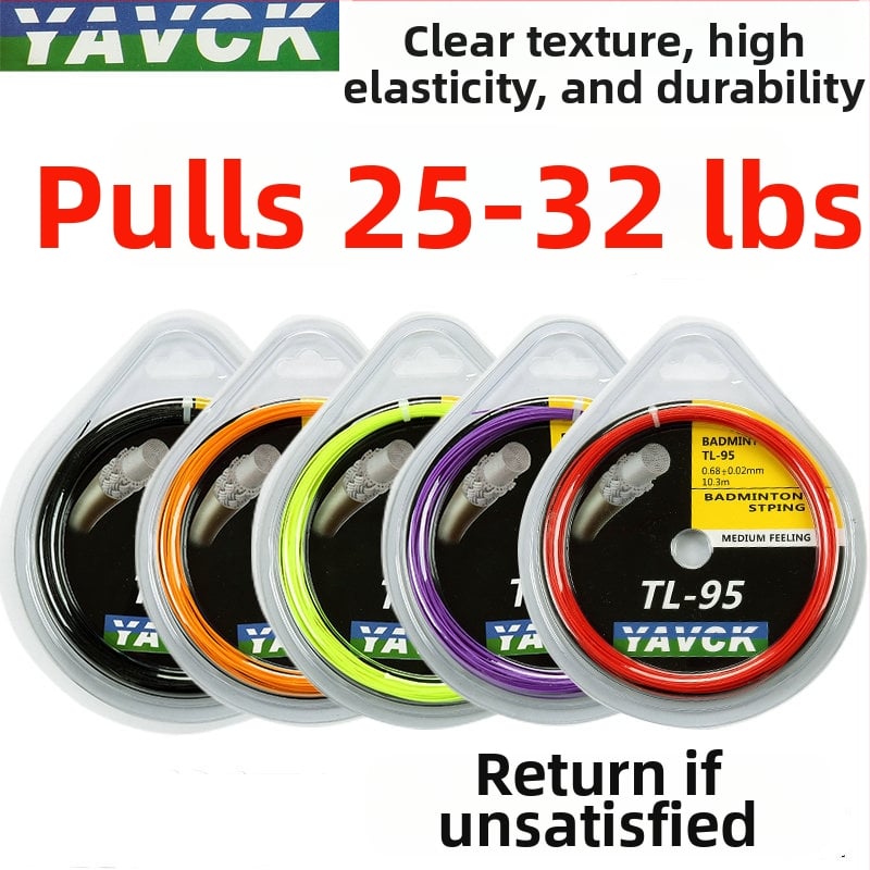 YAVCK Tl9565 badmintona raketes stīga – sintētisko šķiedru zīds, augsta elastība, treniņiem un sacensībām