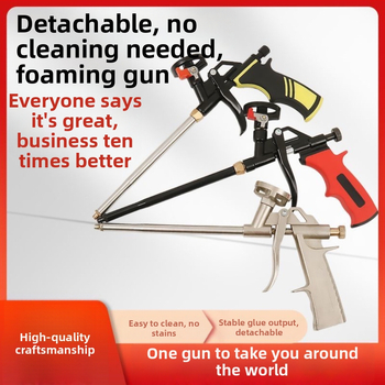 Visiškai metalinis putų purškimo pistoletas be valymo, išplėstas antgalis PU putų sandarinimui durims ir langams