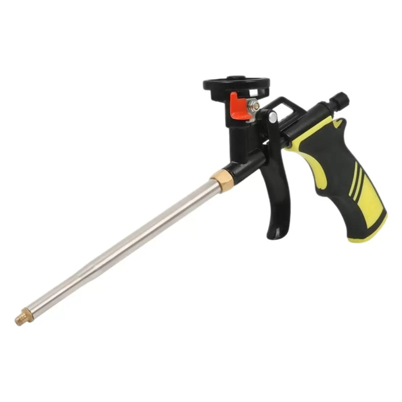 Visiškai metalinis putų purškimo pistoletas be valymo, išplėstas antgalis PU putų sandarinimui durims ir langams