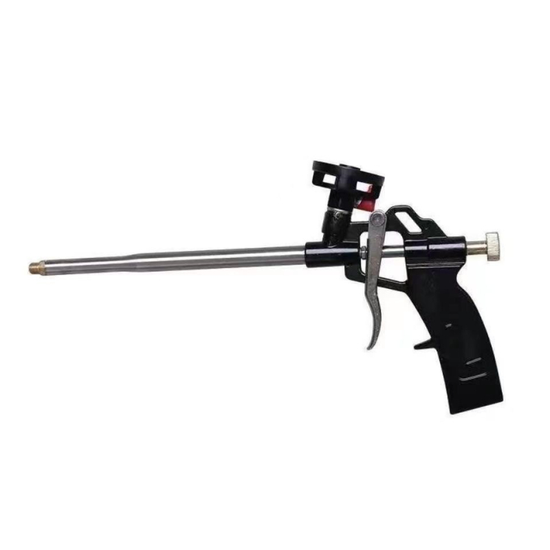 Visiškai metalinis putų purškimo pistoletas be valymo, išplėstas antgalis PU putų sandarinimui durims ir langams