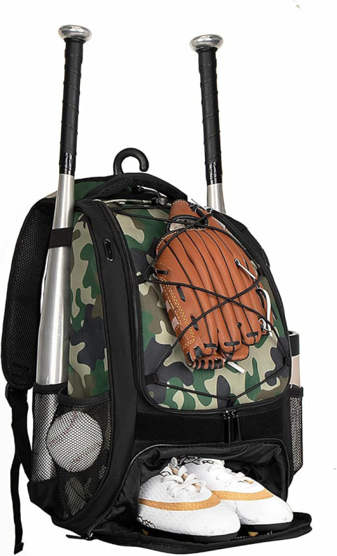 Wolt beisbola mugursoma āra sportiem, universāla, elpojoša, ultra viegla ar paplašināmu ietilpību, Oxford audums