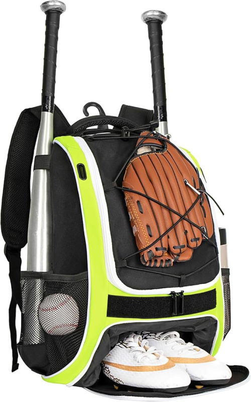 Wolt beisbola mugursoma āra sportiem, universāla, elpojoša, ultra viegla ar paplašināmu ietilpību, Oxford audums