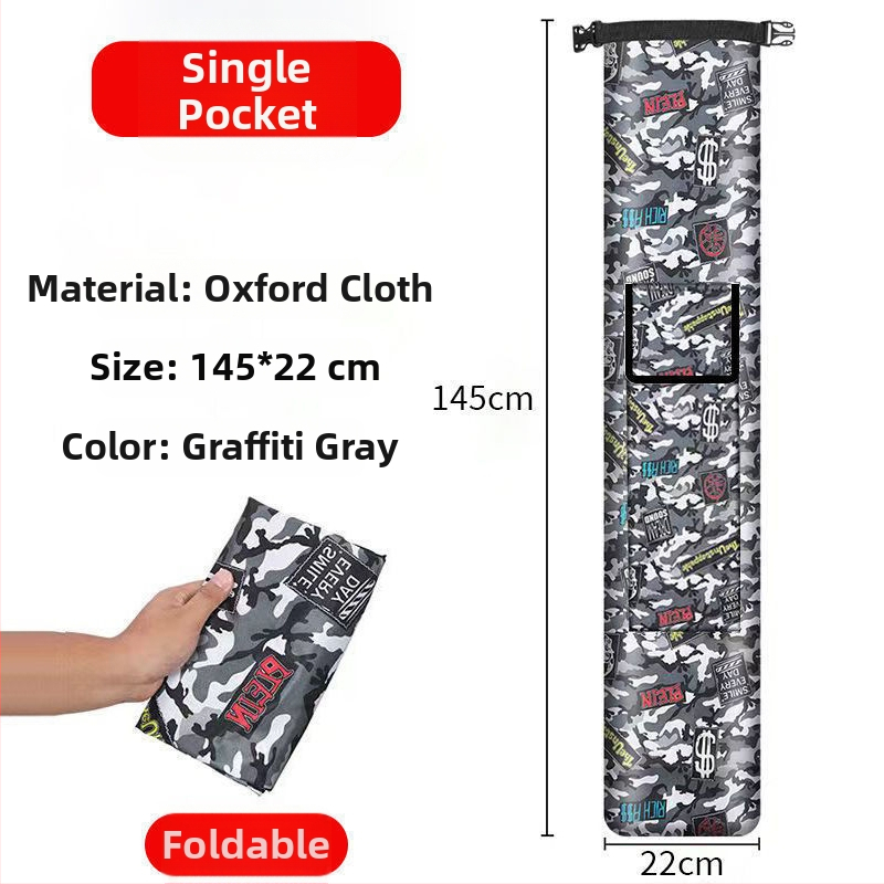 Salokāma makšķerēšanas kāta un lietussarga uzglabāšanas soma – viegla PVC soma