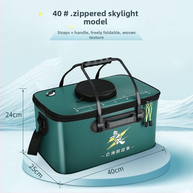 Saliekams EVA kauss zivīm – ūdensnecaurlaidīgs, pārnēsājams ārējai zvejai, daudzfunkcionāla makšķerēšanas kaste