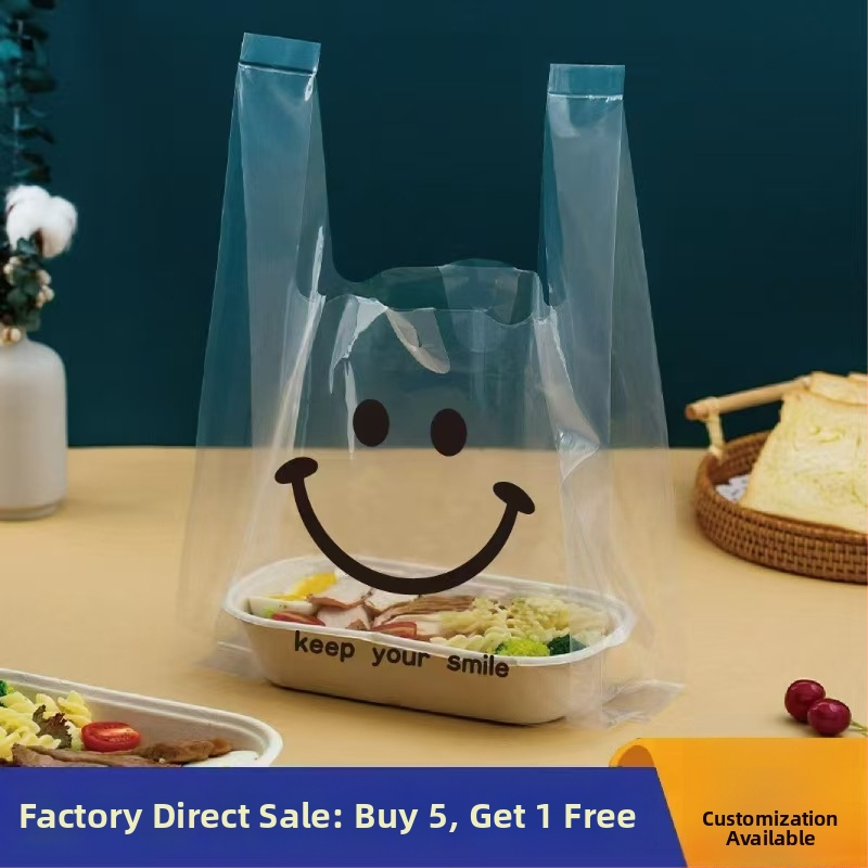 Caurspīdīgs vienreizējās lietošanas maisiņš augļiem un desertiem piegādei, dubultās biezums 8 diegi, izcelsme Anhui, dienas jauda 100000