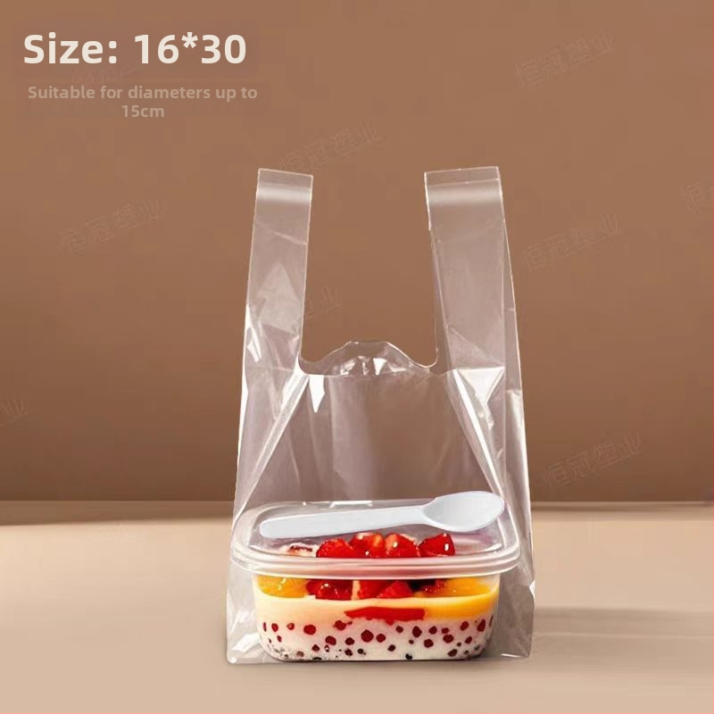 Caurspīdīgs vienreizējās lietošanas maisiņš augļiem un desertiem piegādei, dubultās biezums 8 diegi, izcelsme Anhui, dienas jauda 100000