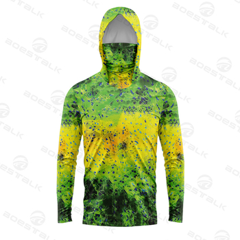 Unisex žvejybos apranga su gobtuvu - greitas džiūvimas, kvėpuojanti medžiaga, UV apsauga UPF50, atsparus dilimui, drėgmės šalinimas (Audinys: bambuko pluoštas; Sezonos: vasara, ruduo)