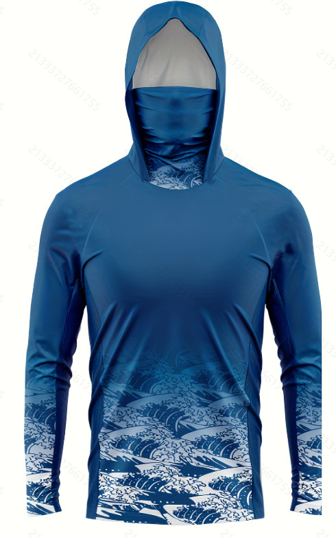 Unisex žvejybos apranga su gobtuvu - greitas džiūvimas, kvėpuojanti medžiaga, UV apsauga UPF50, atsparus dilimui, drėgmės šalinimas (Audinys: bambuko pluoštas; Sezonos: vasara, ruduo)