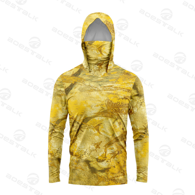 Unisex žvejybos apranga su gobtuvu - greitas džiūvimas, kvėpuojanti medžiaga, UV apsauga UPF50, atsparus dilimui, drėgmės šalinimas (Audinys: bambuko pluoštas; Sezonos: vasara, ruduo)