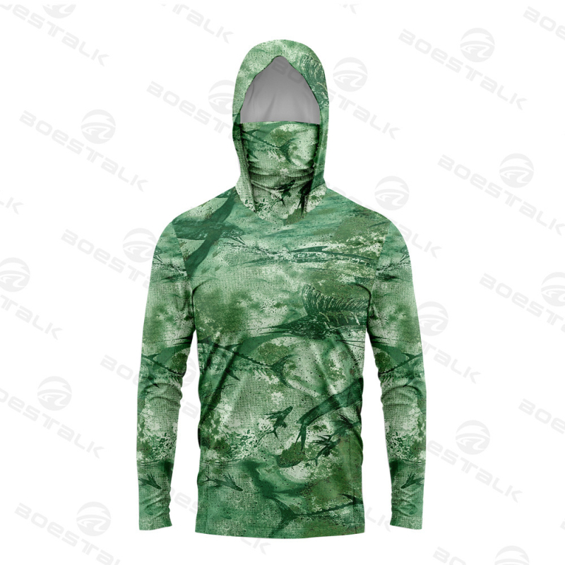 Unisex žvejybos apranga su gobtuvu - greitas džiūvimas, kvėpuojanti medžiaga, UV apsauga UPF50, atsparus dilimui, drėgmės šalinimas (Audinys: bambuko pluoštas; Sezonos: vasara, ruduo)