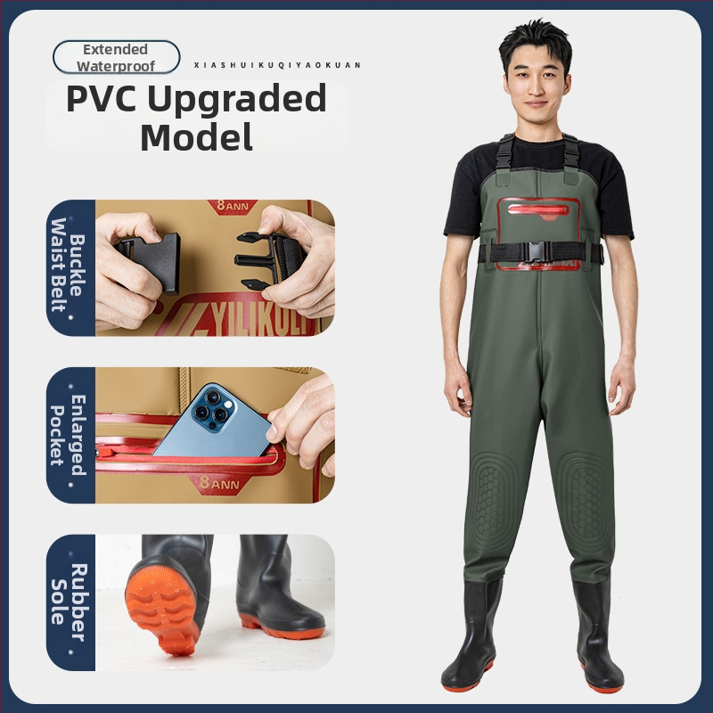 Unisex žvejybos lietaus apranga su integruotomis vandens kelnįmis – atspari vandeniui, dilimui, visus metų laikus