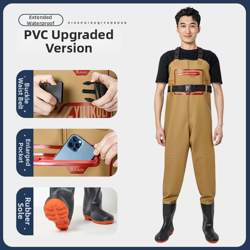 Unisex žvejybos lietaus apranga su integruotomis vandens kelnįmis – atspari vandeniui, dilimui, visus metų laikus