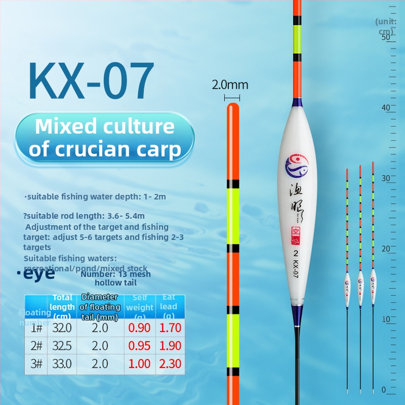 Vertikālais drift makšķerēšanas pludiņš, Fishing eyes, nano materiāls